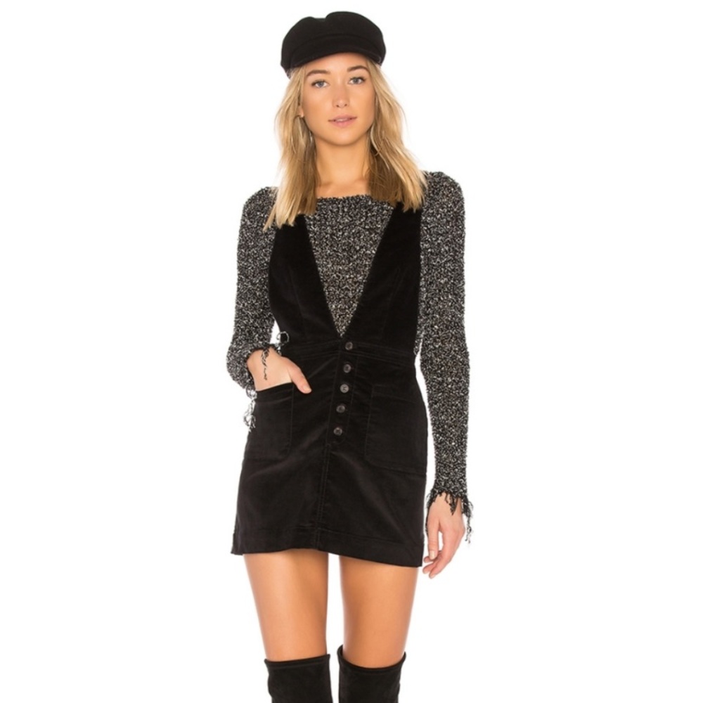 Free People pinafore plunge corduroy dress